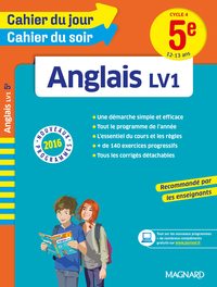 Anglais 5e - Cours, 150 exercices et aide-mémoire visuel - Cahier du jour Cahier du soir