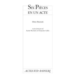 Six Pieces En Un Acte