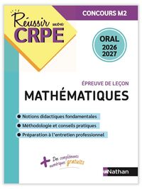 Réussir mon CRPE Maths Admission Concours M2 oral 2026-2027