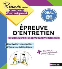 EPREUVE D'ENTRETIEN CRPE - CAPES - CAPEPS - CAPET - CAPLP - ORAL 2025