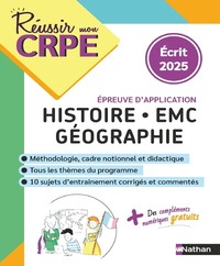 CRPE HISTOIRE GEO EMC - EPREUVE ECRITE D'APPLICATION - NOUVEAU CONCOURS 2025