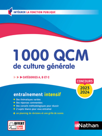 1 000 QCM de culture générale - Catégories A, B, C - 2023-2024 - N° 28