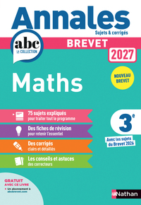 Annales Brevet 2027 Maths - Sujets & Corrigés
