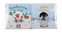 LES BEBETES - BONHOMME DE NEIGE ET BEBE PINGOUIN - COFFRET HIVER 2020 - ILLUSTRATIONS, NOIR ET BLANC
