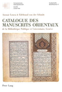 CATALOGUE DES MANUSCRITS ORIENTAUX