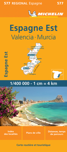 Carte Régionale Espagne Est : Valencia, Murcia