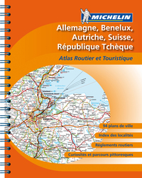 ATLAS ALLEMAGNE BENELUX AUTRICHE SUISSE REPUBLIQUE TCHEQUE ATLAS ROUTIER ET TOURISTIQUE (A4-SPIRALE)