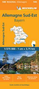 CARTE REGIONALE ALLEMAGNE SUD-EST, BAVIERE