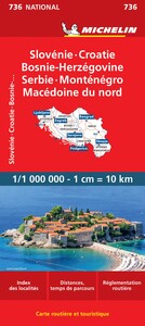 Carte Nationale Slovénie, Croatie, Bosnie-Herzégovine, Serbie, Monténégro, Ex. Rep. Youg. De Macédoi