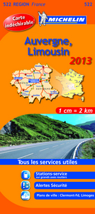 CARTE ROUTIERE 522 AUVERGNE LIMOUSIN HR 2013