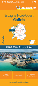 CARTE REGIONALE ESPAGNE NORD-OUEST, GALICIA