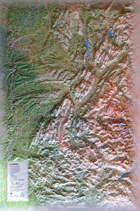 CARTE EN RELIEF DE L'ISERE