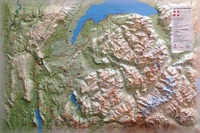 CARTE EN RELIEF DE LA HAUTE SAVOIE VERSION ETE