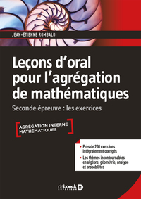 Leçons d'oral pour l'agrégation de mathématiques