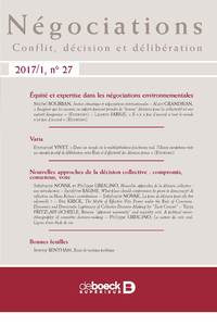 Négociations 2017/1 - 27 - Nouvelles approches de la décision collective : compromis, consensus, vo