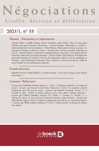 Négociations 2021/1 - 35 - Entreprises et négociations