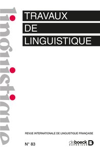 Travaux de linguistique 2021/2 - 83 - Varia