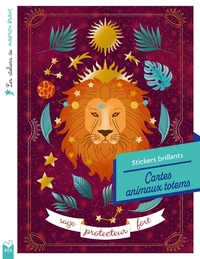 Les ateliers de Marion Blanc - Stickers brillants - Cartes animaux totem - pochette avec accessoires