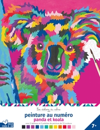 PEINTURE AU NUMERO - PANDA ET KOALA - CAHIER AVEC PALETTE ET PINCEAU