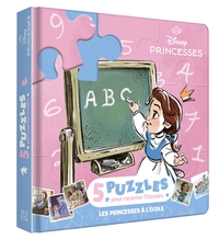 DISNEY PRINCESSES - MON PETIT LIVRE PUZZLE - LES PRINCESSES A L'ECOLE - 5 PUZZLES 9 PIECES