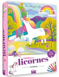 Coloriages Fabuleuses licornes - pochette 6 feutres pailletés