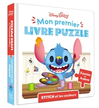 DISNEY BABY - Mon Premier livre puzzle - 4 pièces - Stitch et les couleurs