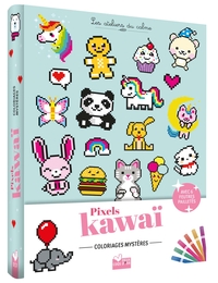 COLORIAGES PIXEL KAWAII - POCHETTE 6 FEUTRES PAILLETES