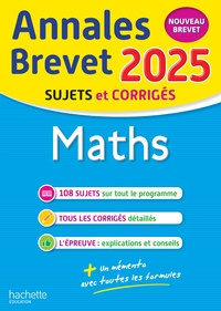 Annales BREVET 2025 - Maths 3e - sujets et corrigés