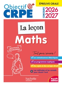 Objectif CRPE 2026-2027 - Maths - La leçon -  épreuve orale d'admission