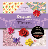 ORIGAMI TRADITIONNEL JAPONAIS - FLEURS - KIT COMPLET AVEC UN LIVRET ET 120 FEUILLES