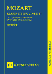 QUINTETTE AVEC CLARINETTE EN LA MAJEUR K. 581 ET FRAGMENT K. ANH. 91 (516C)
