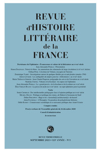 Revue d'Histoire littéraire de la France