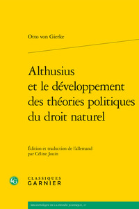 Althusius et le développement des théories politiques du droit naturel