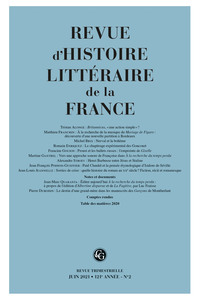 Revue d'Histoire littéraire de la France