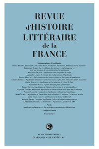 Revue d'histoire littéraire de la France