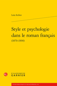 STYLE ET PSYCHOLOGIE DANS LE ROMAN FRANCAIS