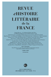 Revue d'Histoire littéraire de la France