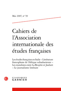 Cahiers de l'Association internationale des études françaises