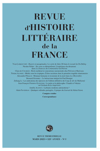 Revue d'Histoire littéraire de la France