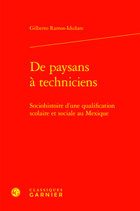 DE PAYSANS A TECHNICIENS - SOCIOHISTOIRE D'UNE QUALIFICATION SCOLAIRE ET SOCIALE AU MEXIQUE