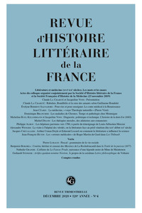 Revue d'histoire littéraire de la France