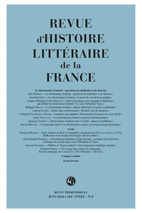 Revue d'Histoire littéraire de la France