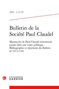 Bulletin de la Société Paul Claudel