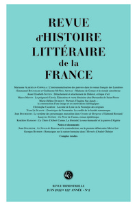 Revue d'Histoire littéraire de la France