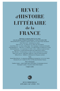 Revue d'Histoire littéraire de la France