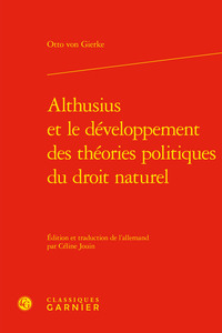 Althusius et le développement des théories politiques du droit naturel