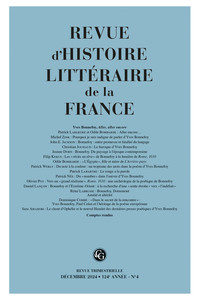 Revue d'Histoire littéraire de la France