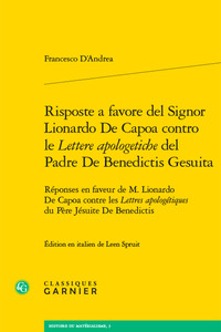 Risposte a favore del Signor Lionardo De Capoa contro le Lettere apologetiche del Padre De Benedictis Gesuita