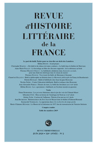 Revue d'Histoire littéraire de la France