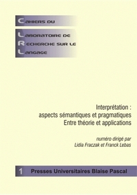 Interprétation - aspects sémantiques et pragmatiques